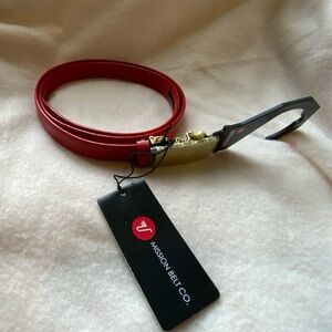 NWT Mission Belt Red Adjustable Ratcheting Belt 30mm - Women's XL